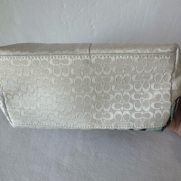 Coach Floral Bee Design Limited Edition Handbag Canvas 9" Purse Charm Spring - Picture 9 of 13